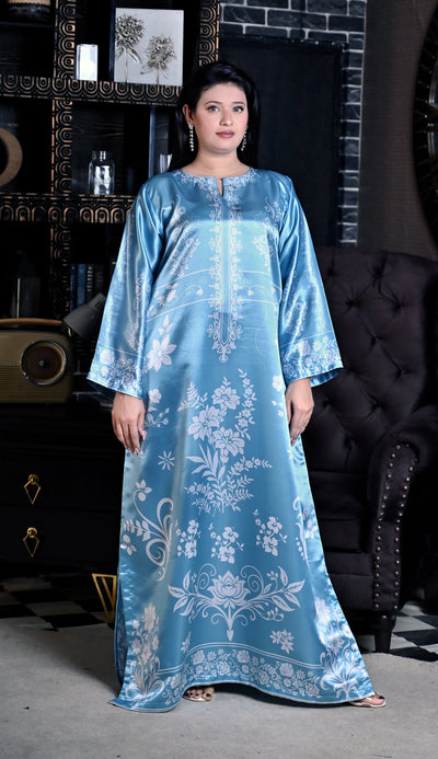Celestia Bloom Kaftan - Powder Blue