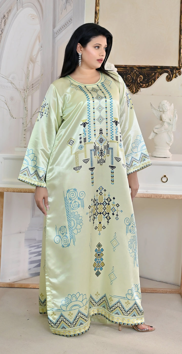 Celestia Bloom Kaftan - Powder Blue