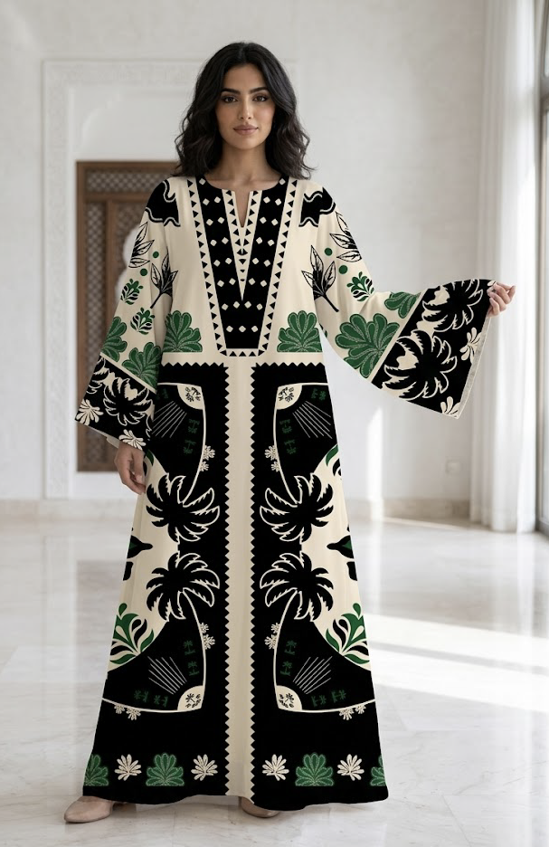 Zareen Palm Luxe Kaftan