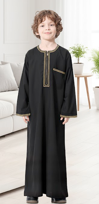 Aswad Emirati Kandoura Thobe