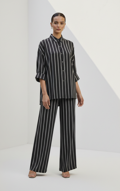 Charcoal Stripe Co-Ord Set