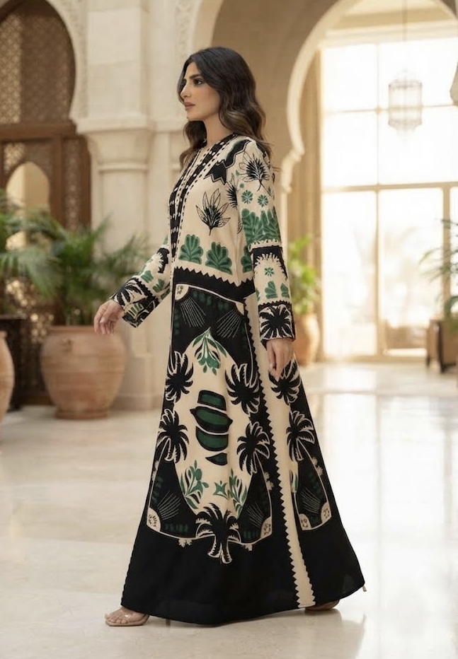 Zareen Palm Luxe Kaftan