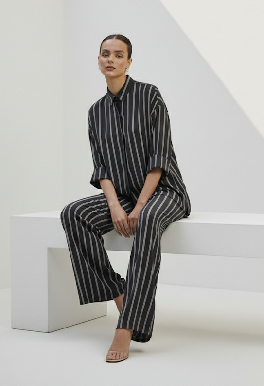 Charcoal Stripe Co-Ord Set