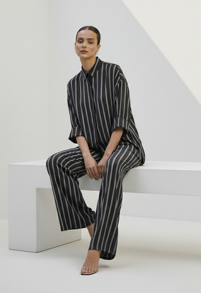 Charcoal Stripe Co-Ord Set