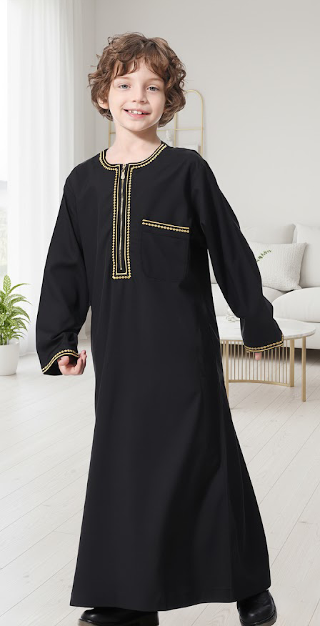 Aswad Emirati Kandoura Thobe