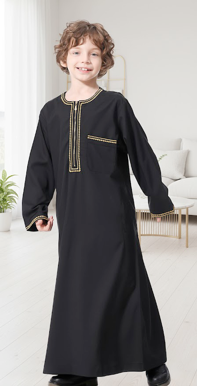 Aswad Emirati Kandoura Thobe