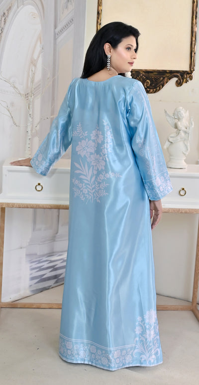 Elysian  Bloom Kaftan - Sky Blue