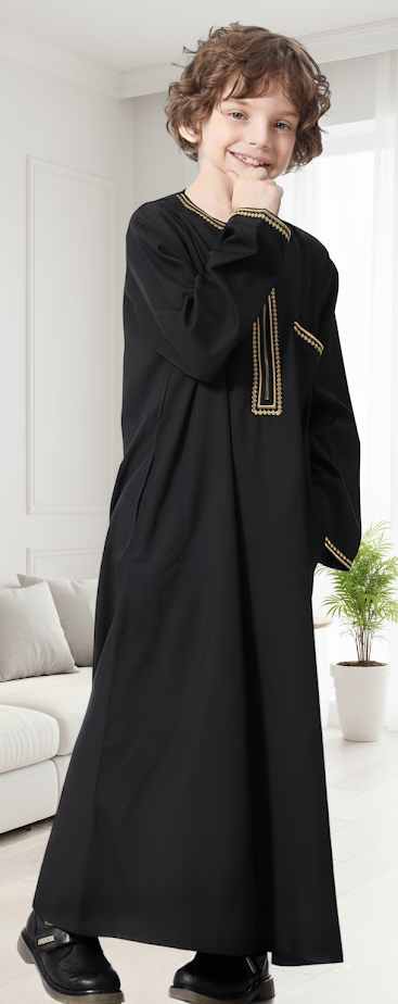 Aswad Emirati Kandoura Thobe