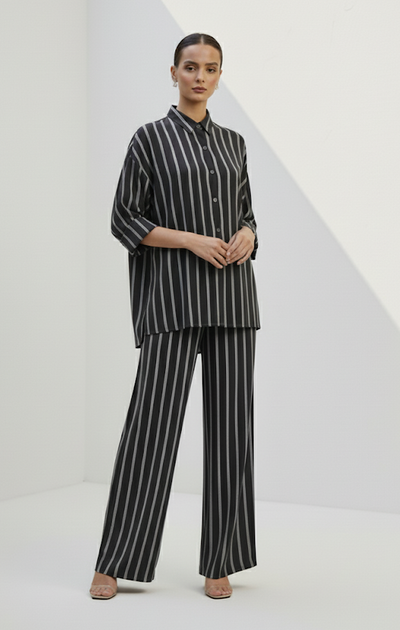 Charcoal Stripe Co-Ord Set