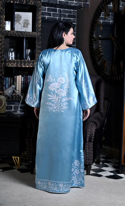 Celestia Bloom Kaftan - Powder Blue