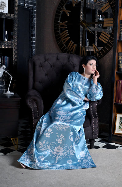 Celestia Bloom Kaftan - Powder Blue
