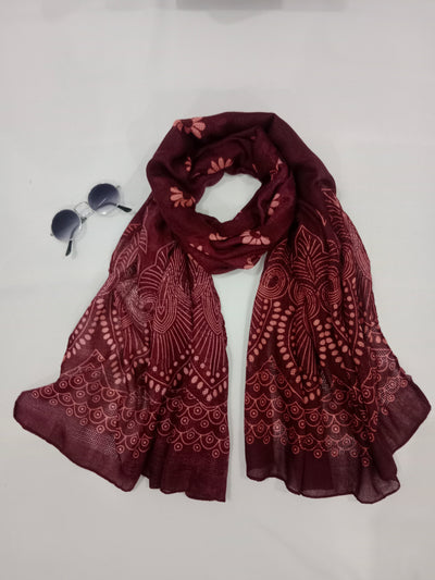 Maroon Bloom Scarf